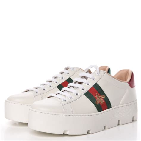 gucci white sneakers women's|gucci white platform sneakers.